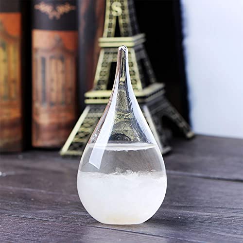 Enkrio Storm Glass Weather Station Weather Predictor Barometer Bottle with Wood Base for Home Office Decoration - Thumbnail 2