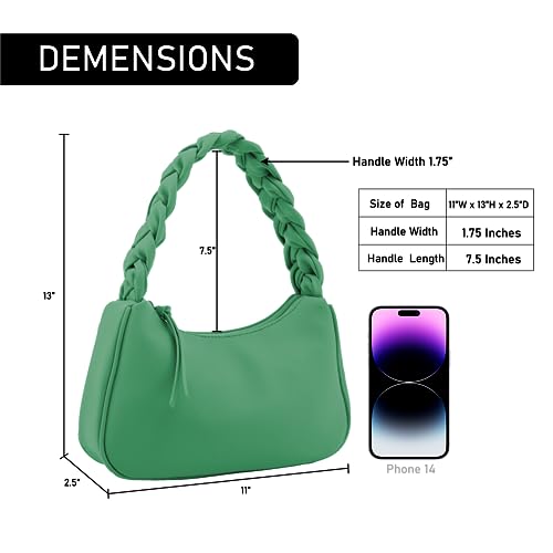 Image of Emperia Braided Top Handle Shoulder Bag For Women, Trendy Designer Small Hobo Tote Handbag