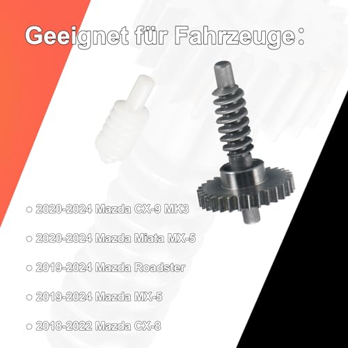 Rear View Mirror Folding Motor Gear Set, Left and Right, for Mazda 2020-2024 CX-9 MK3/Miata MX-5, 2019-2024 Roadster/MX-5