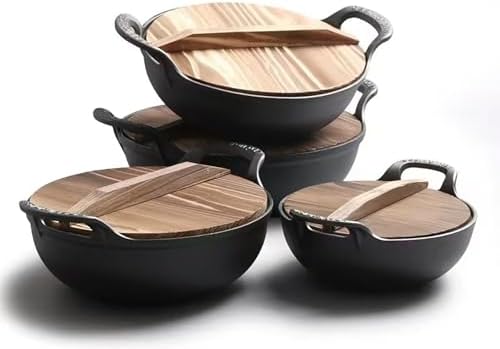 Cast Iron Wok - Versatile Outdoor Cooking Pot for Stir Fry, Soup, and Steaming | Durable Induction-Ready Frying Pan | Perfect for Home and Outdoor Hot Pot