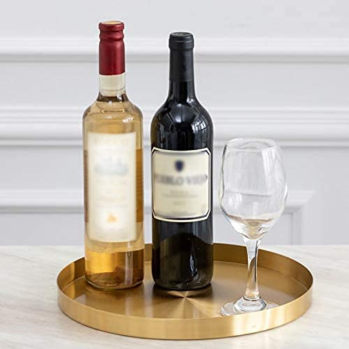 Newcomdigi Gold Tray Decorative, Gold Serving Tray, Brass Tray thumb #2