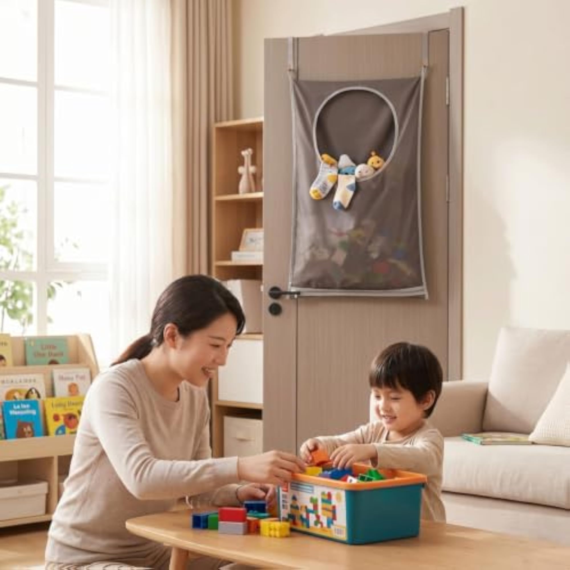 Mesh Wall Hanging Storage Bag with Hooks