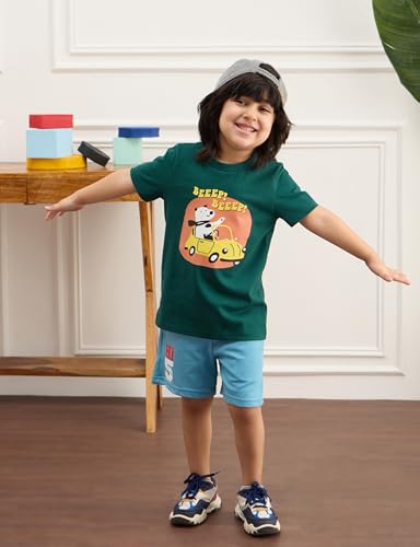 Image of Amazon Brand - Symbol Boys 100% Cotton Graphic Printed Half Sleeves T-Shirt | Age 2-6 Years (Available in Combo Pack of 3 and 5)