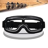 Motorcycle Goggles Vintage Aviator Style Anti Fog Anti-Scratch Dustproof Protective Pilot Glasses...