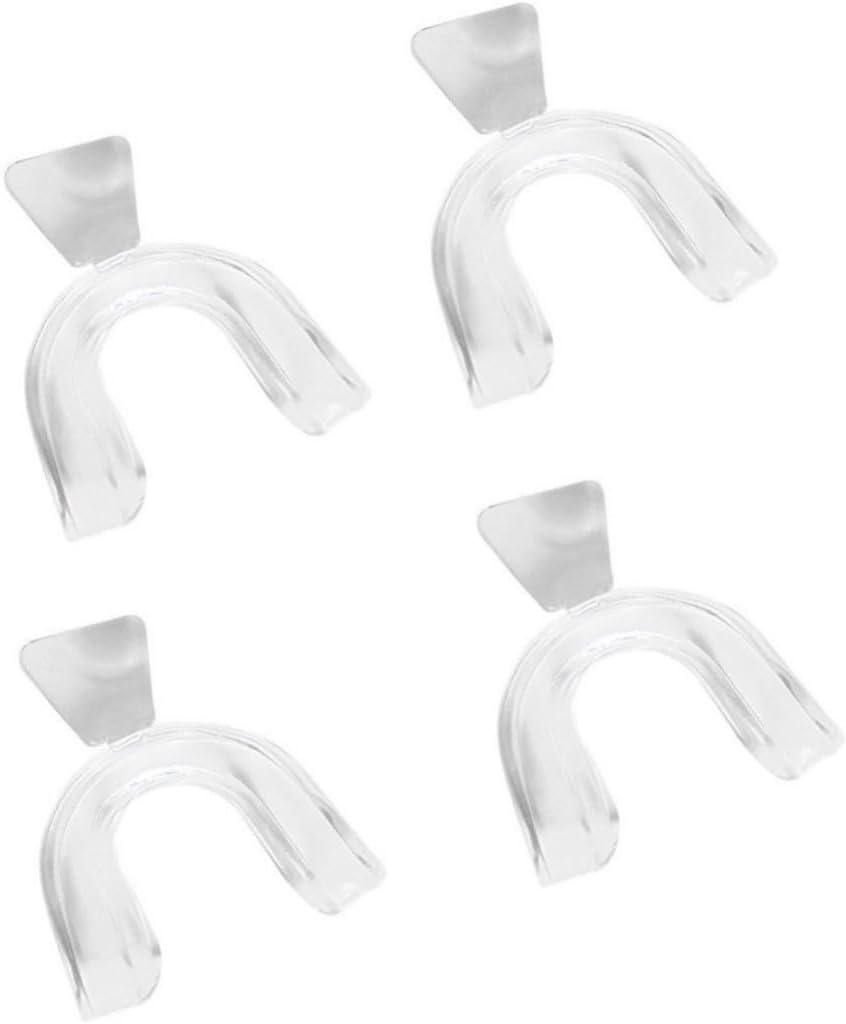 4Pcs Silicone Transparent Comfortable Custom Mouth Guard Grinding,Sleeping Gum Shield,Guard Teeth Whitening Tray for Sports Bruxism Bite Guard,Easy to Use,Health and Household,Oral Care Pain Relief