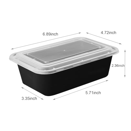 Image of Evmliy 10Pack 28oz Meal Prep Containers Disposable Food Storage Containers with Lids, 1-Compartment Reusable Food Storage Plastic Stackable To Go Boxes Microwave, Freezer, Dishwasher Safe