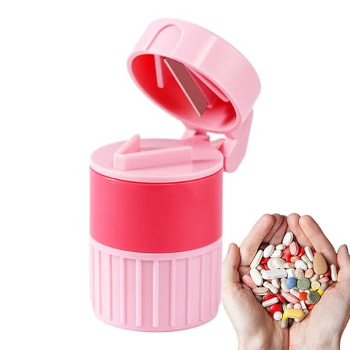Cortador Divisor De Pastillas 4 En 1 - Herramientas Portátiles De 9,5 Cm, Pulverizador Triturador De Medicamentos, Pequeño Organizador De Almacenamiento De Medicamentos, Vaso Multifuncional Para Corta