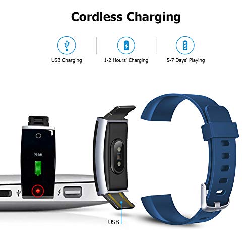 Letsfit Fitness Armband mit Pulsmesser Wasserdicht IP68 Fitness Tracker 0,96 Zoll Farbbildschirm und 14 Trainingsmodi Schrittzähler Uhr Smartwatch Aktivitätstracker für Damen Herren - 2