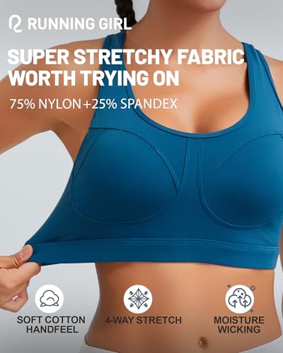 Image of RUNNING GIRL Sports Bras for Women High Support Moulded Cup High Impact Sports Bras Racerback Workout Running Yoga Bra