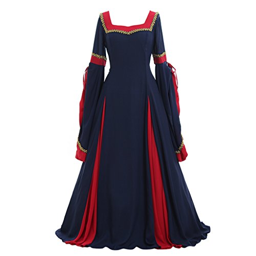 Cosplaydiy Women's Guinevere Navy Blue-Bordeaux Victorian Dress Costume Xxl #TOP12
