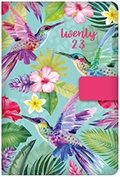 2023 diary A5 page a day monthly index family organiser appointment diary with magnet clip for multi purpose & daily use ( HUMMING BIRD)
