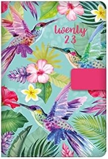 2023 diary A5 page a day monthly index family organiser appointment diary with magnet clip for multi purpose & daily use ( HUMMING BIRD)