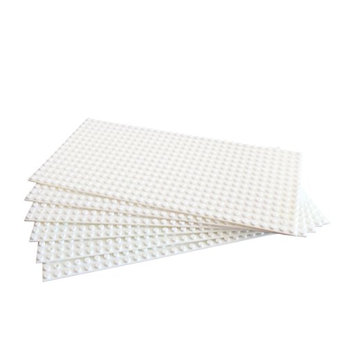 Image of Taken All Building Bricks Block Base Plate - White 6 Pack of 5 inchX10 inch Baseplates - Compatible Major Brands Building Block Toys