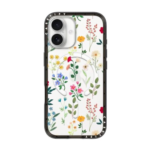 Coque iPhone 17 fine antichoc compatible MagSafe CASETiFY protection militaire fleurs