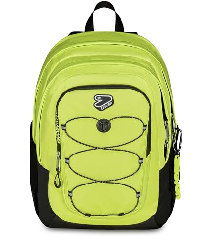 Seven Zaino Scuola Tech Line, Giallo, Doppio Scomparto, 29 L, Scuola Media E Superiore, Zaino Ragazzo E Zaino Ragazza