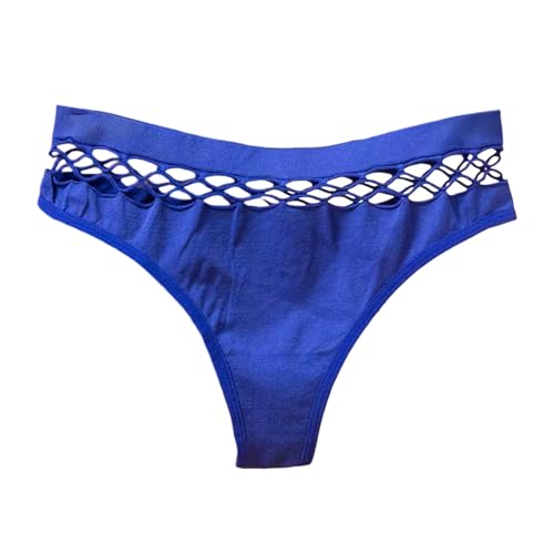 Pbawab Sexy Thong for Women Fashion Hollow Out Women Panties High Waist G-String Ladies Seamless Comfortable Thongs Blue