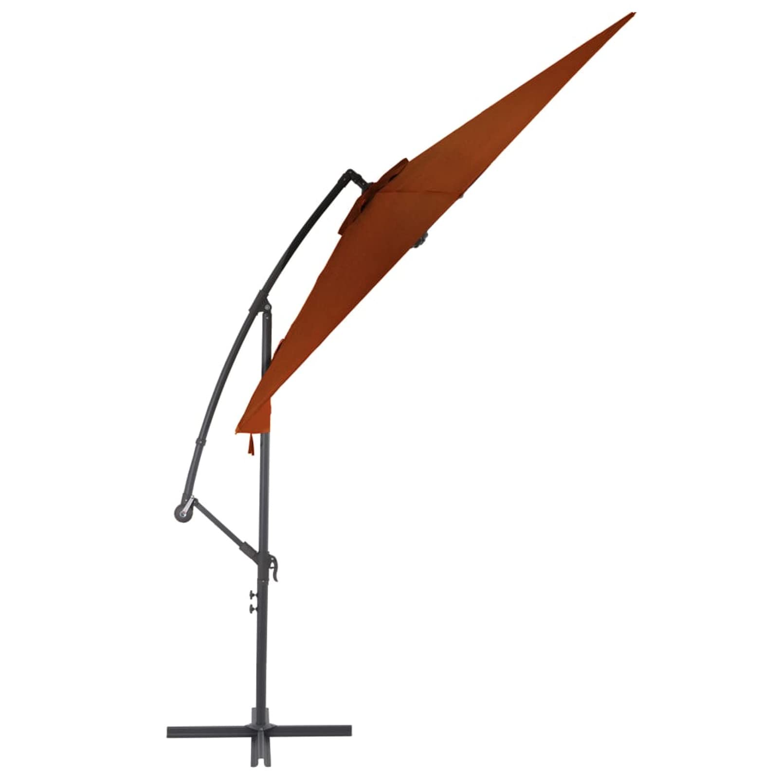 Homgoday Sombrilla jardín voladiza con Palo de Aluminio Terracota 300 cm Sombrilla de Jardín,Protección UV Sombrilla Jardín Grande Orientable Jardín Parasol