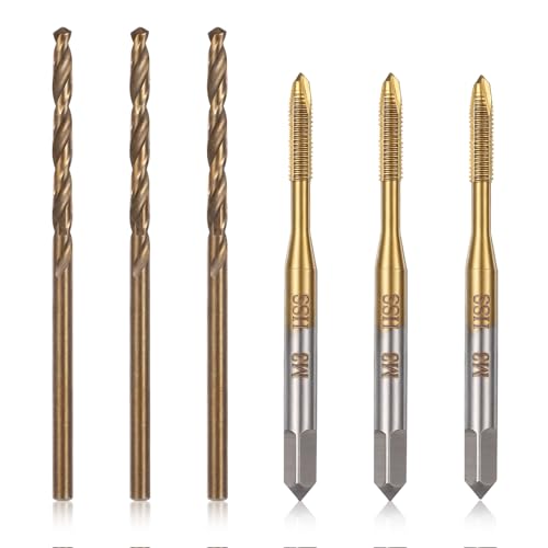 M3 Tap and Drill M30.5 Ti-Coated M3 Tap with 2.5mm M35 Cobalt Bits for Metalworking Automotive Electronics & DIY Projects(3 Sets)