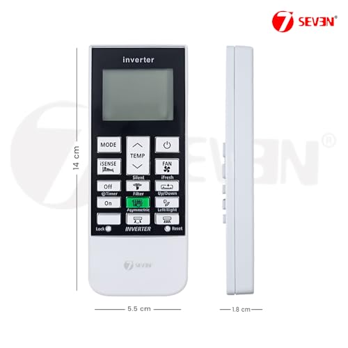 Image of 7SEVEN Compatible Hitachi AC Remote Control Model 168E for Split & Window 1-2 Ton Air Conditioner - Match Remote Keys Exactly to Replicate Genuine Remote Function