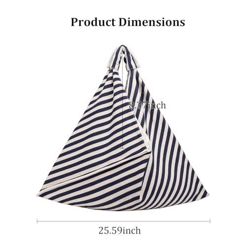LNORMIA Canvas Hobo Bag Women Large Striped Work Travel Tote Bag by LNORMIA - Used condition - Image 4