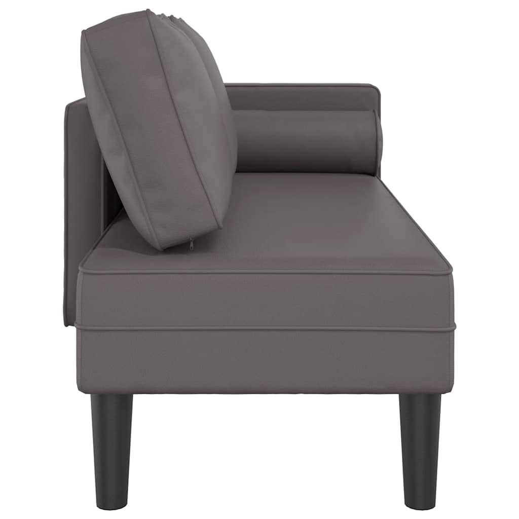 Chaise Longue in Ecopelle Grigio con Cuscino Imbottito, Ergonomico e Regolabile, Ideale per rilassarsi, Leggere e riposare in Salotto, Camera da Letto o Ufficio