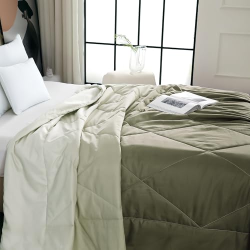 Image of Ac Comforter Single Bed Ombre with Satin Finish 240 GSM - Reversible AC Comforter - Brown Comforter Quilt Duvet Dohar Blanket for Summer 150 x 225cm