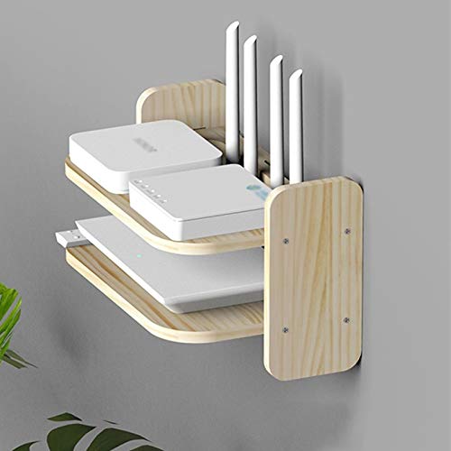 Massivholzbogen TV Set Top Box Regal, 2 Tier an der Wand befestigtes Media Console Rack, benutzt for Wohnzimmer Schlafzimmer TV Wanddekoration