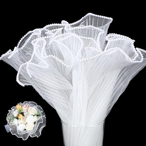 4 37 Yards Blumen Papier Blumenstrauß Geschenkpapier Packpapier für BlumenKunst Geschenkverpackungen Handwerk Dekopapier Floristenbedarf Hochzeiten Geburtstage DIY-Bastelarbeiten Gastgeschenke(Weiß)