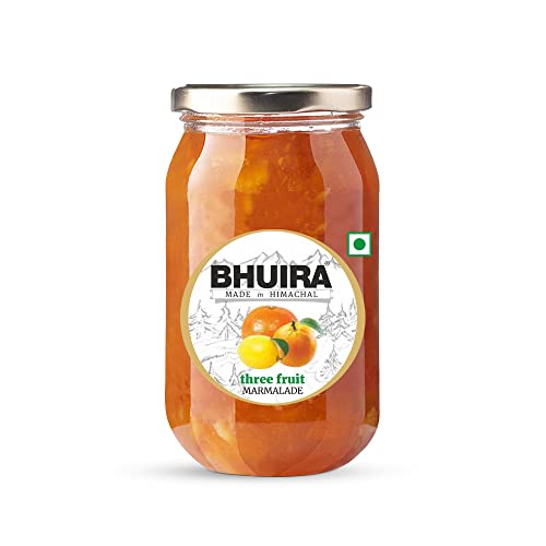Image of Bhuira Three Fruit Marmalade - 240g | All Natural - No Added Preservatives, Artificial Colors | Handmade Himachal Vegan Spread | Breakfast Toast Jam | Healthy Snack, Guilt-Free