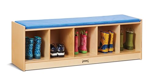 Jonti-Craft 9093JC - Armario de banco de 5 secciones con cojín azul