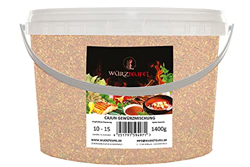 Cajun - Mezcla de especias para preparar platos de Gumbos y Jambalaya. Cubo de polietileno de 1400 g (1,4 kg)
