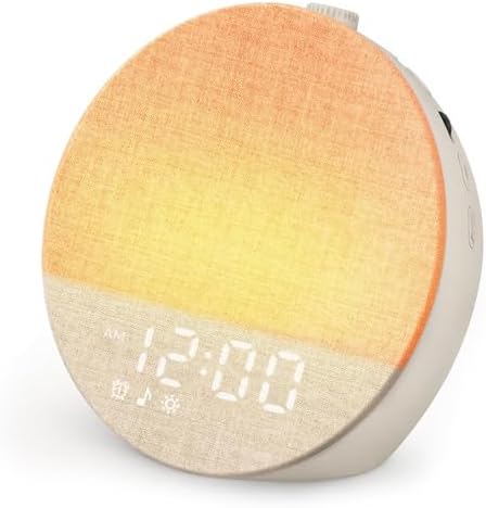 Geuuap Sunrise Alarm Clock White Noise Machine | Natural Wake-Up ...