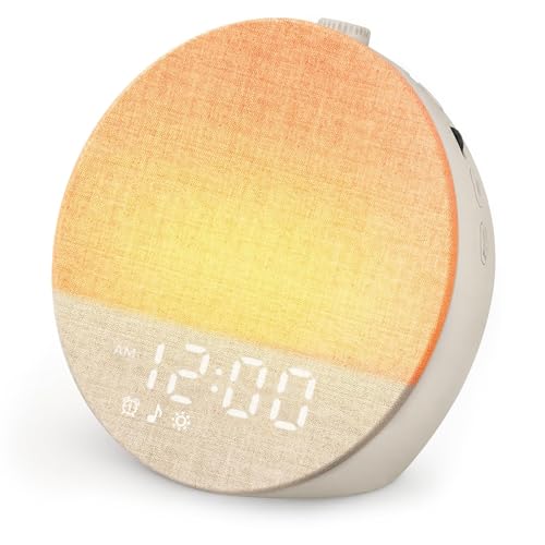Geuuap Sunrise Alarm Clock White Noise Machine | Natural Wake-Up
