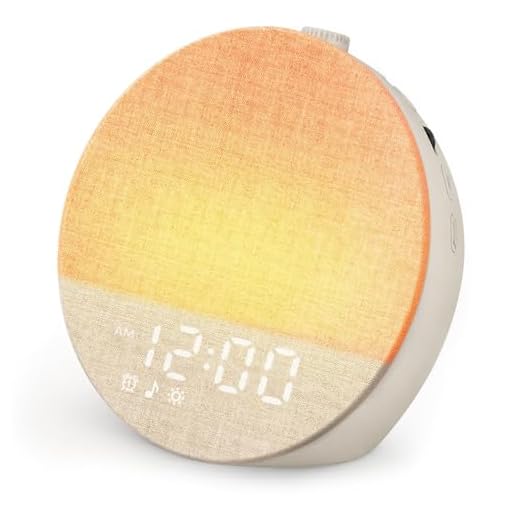 Geuuap Sunrise Alarm Clock White Noise Machine | Natural Wake-Up Light for Bedroom with 30 Soothing Sleep Aids, Bluetooth Speaker, Dimmable Clock, Screen-Free Design for Baby Adults Kids-Khaki