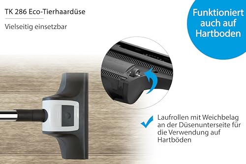 Eco-Tierhaardüse TK 286 von Wessel-Werk | Turbobürste | Ideal für Haustierbesitzer und Allergiker | entfernt Katzen- und Hundehaare | Ideal für Energiesparsauger | inkl. Reinigungszubehör