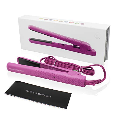 HerStyler Plancha cerámica colorido temporadas, Voltaje Dual, 1,25 pulgadas, color de rosa