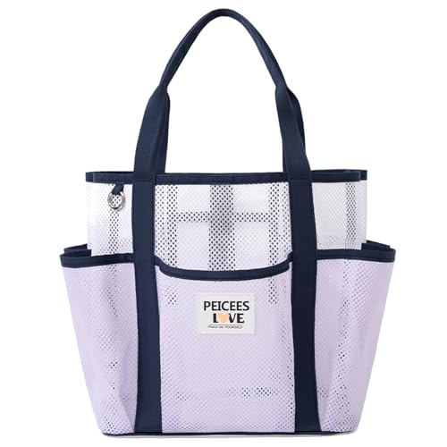 Peicees Small Mesh Beach Bag With Large Capacity Sand Resistant Lightweight Women Foldable Tote Summer Vocation Travel Pool