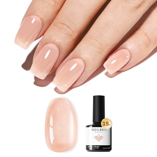 modelones Nude Gel Nail Polish Nude Pink Jelly Nail Polish
