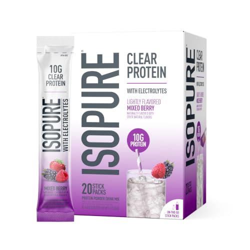 Isopure Clear Protein Stick Pack Mixed Berry 20 Count (Pack of 1)