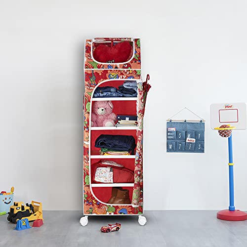 Image of Little One's | 6 Plastic Shelves Baby Wardrobe /Toy Organizer, ISI Certifed | Jungle Red | TB6 /AR