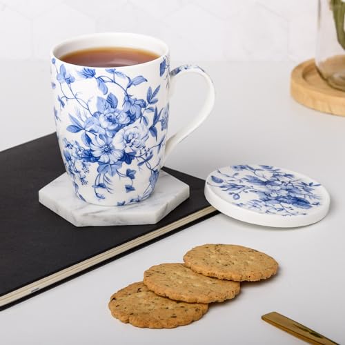 Taza de té Always In Bloom de porcelana fina con infusor y tapa miniatura 3