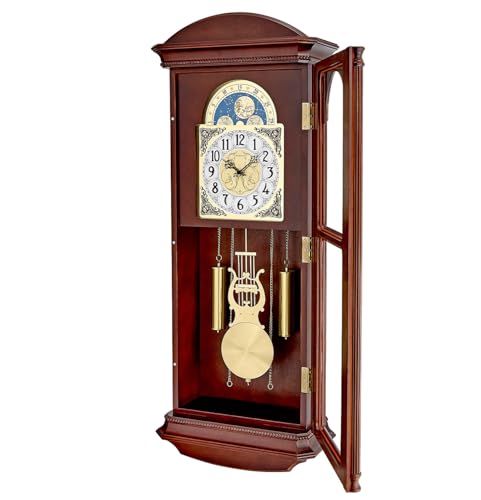 Bulova Litchfield Large Regulator Wall Clock, Model C4332 | Classic Pendulum Design | Harmonic Hourly Chime | Brown Cherry Finish - Image 4