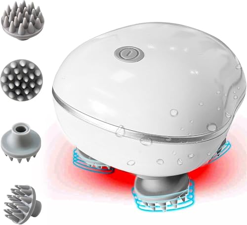 Image of CalmFlex Electric Scalp Massager, 96 Silicone Kneading Points with Detachable Heads, Rechargeable Cordless Head and Body Massager