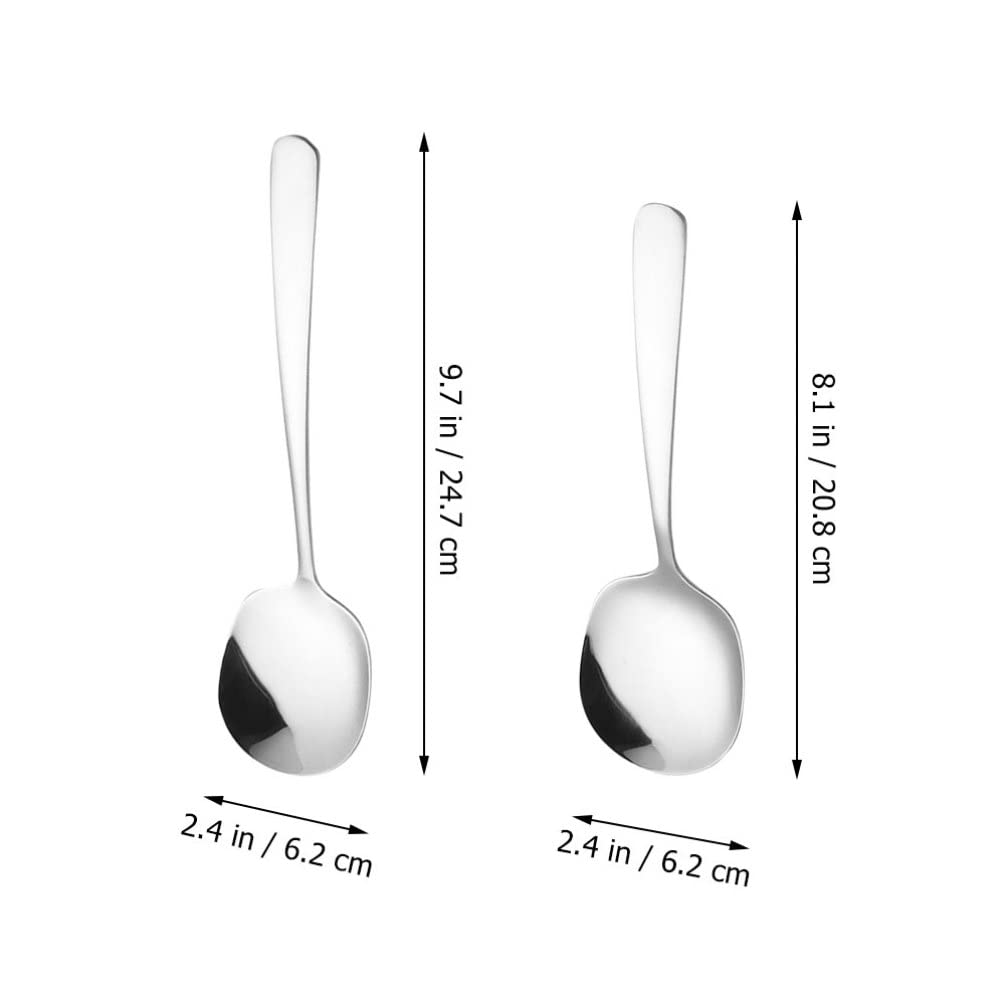 SHERCHPRY 2pcs Serving Spoon Dinner Spoons Kitchen Spoon Metal Serving Utensils Comically Cooking Spoon Wicked Spoon Mixing Spoon Portion Control Spoons Stainless Steel Buffet Big Spoon