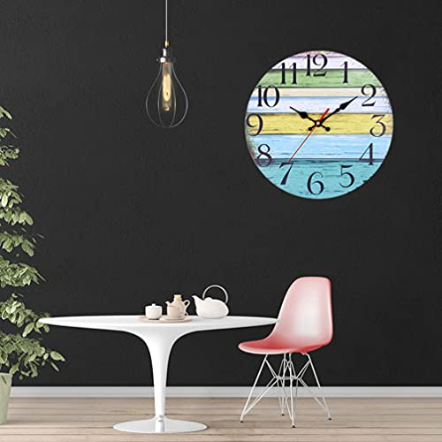 Winomo Silent Wall Clock Rustic Wooden Wall Clock Round Wall Clock Hanging Wall Clock Retro Hanging Clock Wall Clock Decor For Bedroom Living Room Without Battery Home Decor #TOP6