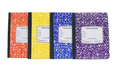 Carnets de composition durables à lignes larges avec couvertures marbrées résistantes