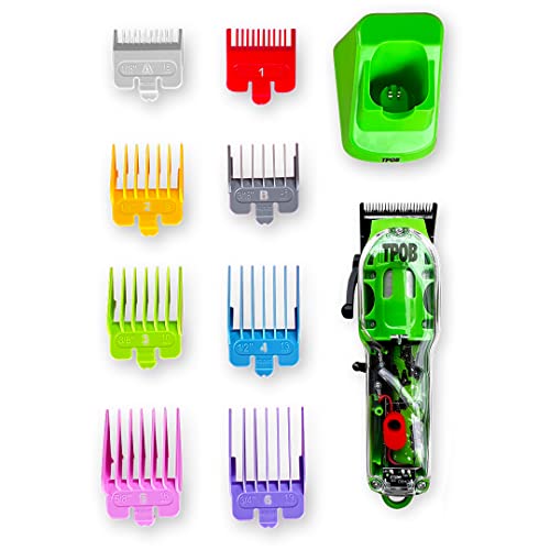 Tpob Slime 2 Professional Hair Clipper - Superpowered 6500 Rpm Whisper Quiet Barber Clipper, Black Diamond Carbon Dlc Fade Blade For The Closest Haircut And Beard Trims (Green) #TOP7