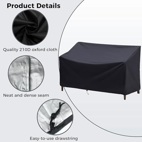 Schutzhülle für Gartenbank,162x66x89CM Gartenbank Abdeckung Wasserdichtes,Abdeckung gartenbank Winterfest Oxford-Geweb für abdeckung gartenbank 2~3 sitzer,abdeckung gartenbank