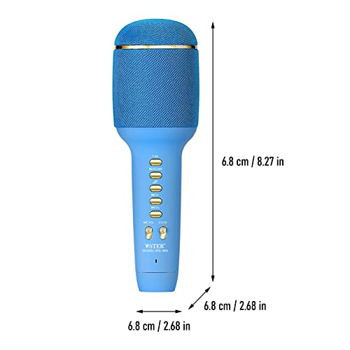 Image of VRJTEC Mini Portable Blue Mic - Wireless & Multifunctional2 in 1 Microphone with Speaker, Long Hours Battery Life + USB Charging + Card Slot + Aux Port for Karoke Singing, Parties