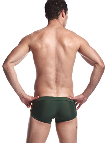 SEOBEAN Mens Low Rise Sexy Swimwear Boxer Brief Trunks 22223